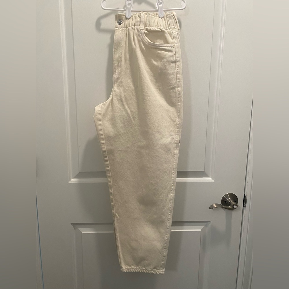 H&M Off-White Cotton Trousers